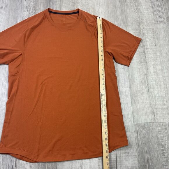 Lululemon Drysense Shirt Mens Large Orange Short Sleeve Mesh Better Each Day J - Picture 6 of 8